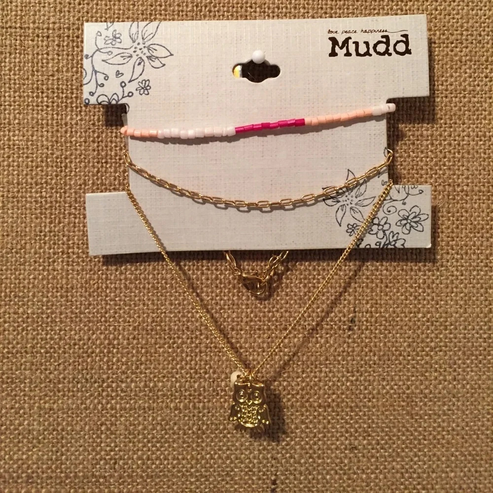 🆕 Mudd Pink & Gold Owl Bracelet Set - Picture 3 of 4